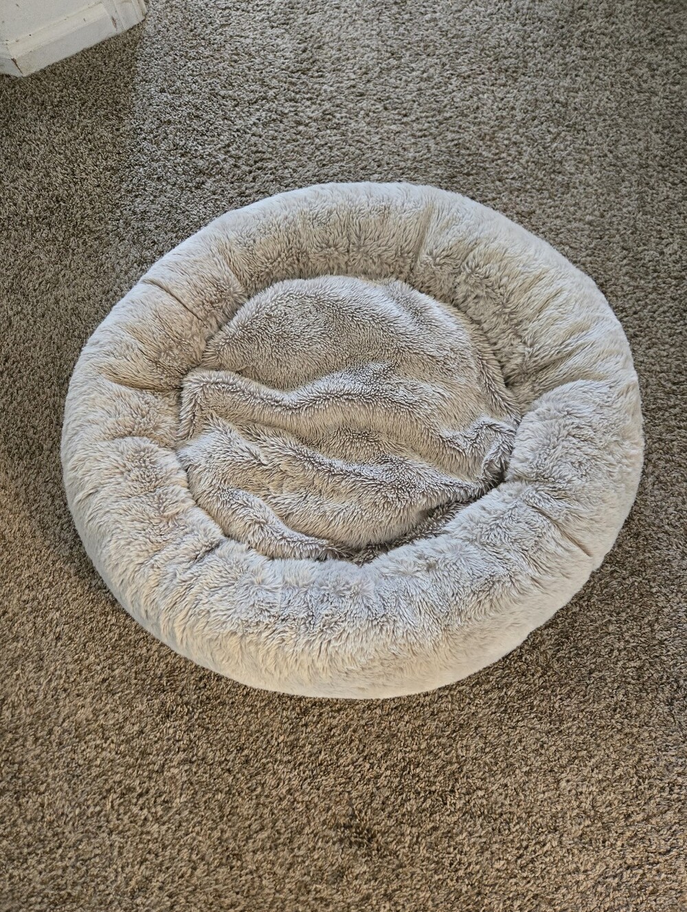 IKEA Plush Round Dog Bed in Cream